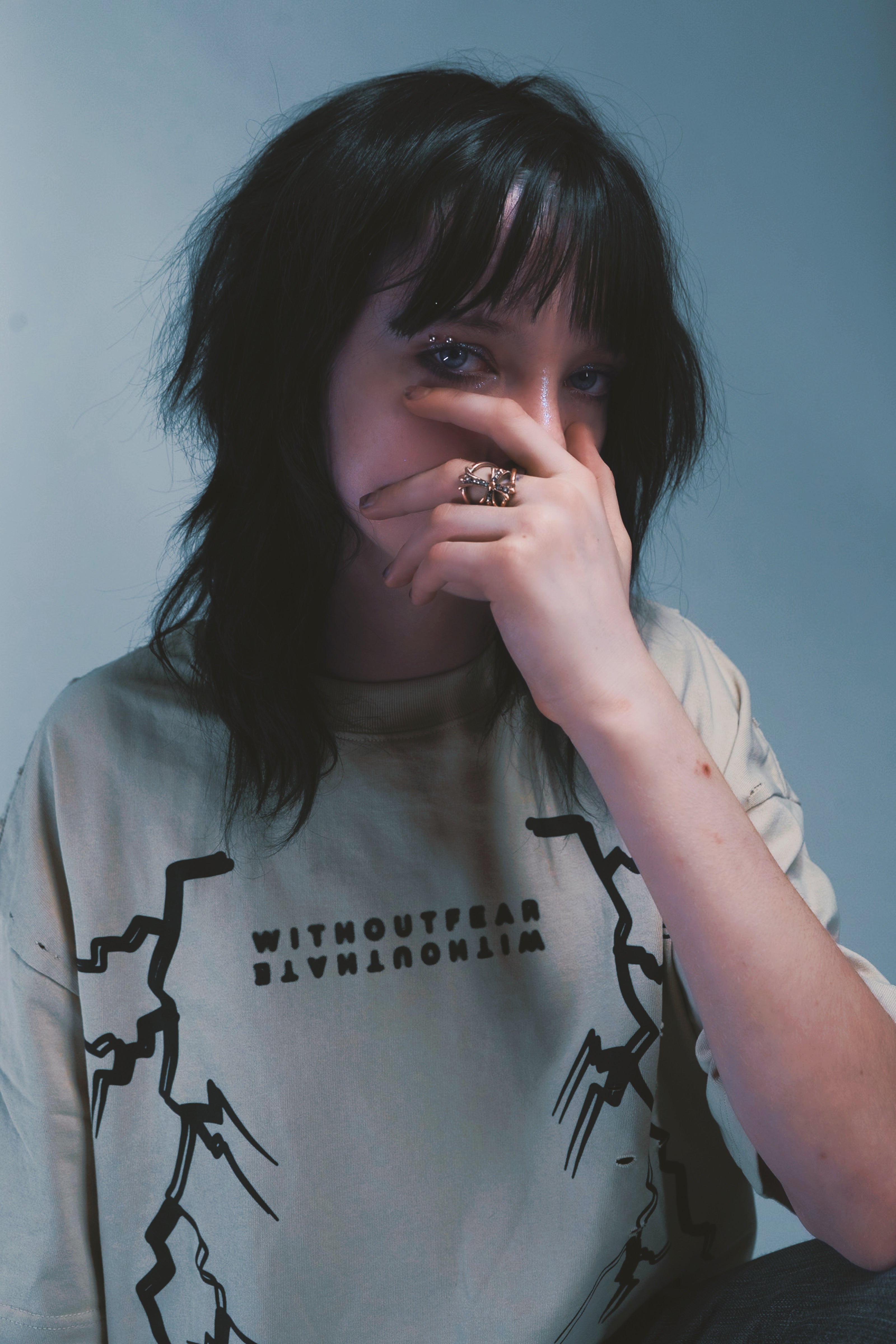 Khakhi Distressed Boxy Fit T-Shirt