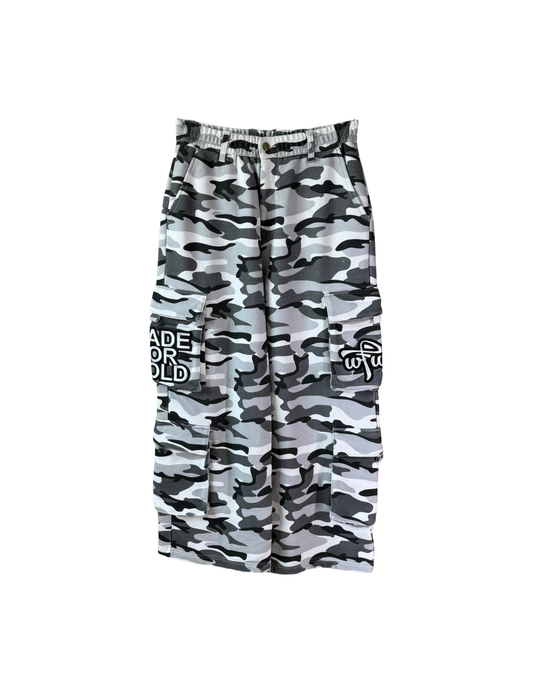 Camouflage pants with embroidery & 8 pockets
