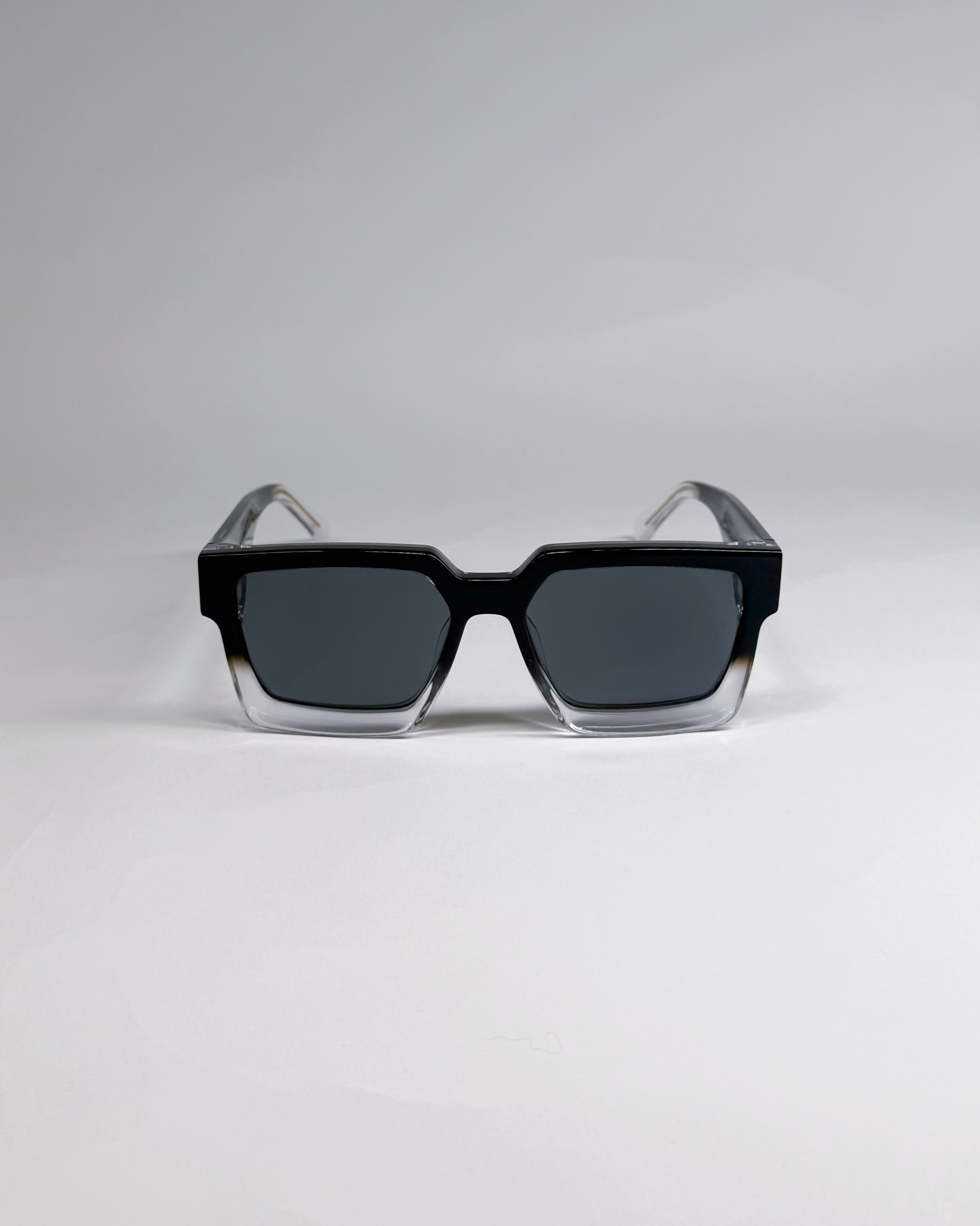 wfwh cannon sunglasses with a gradient effect on a light gray background