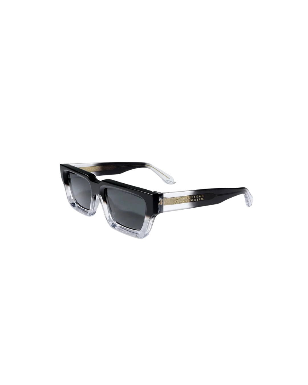 wfwh cannon Sunglasses with black tint in a white background