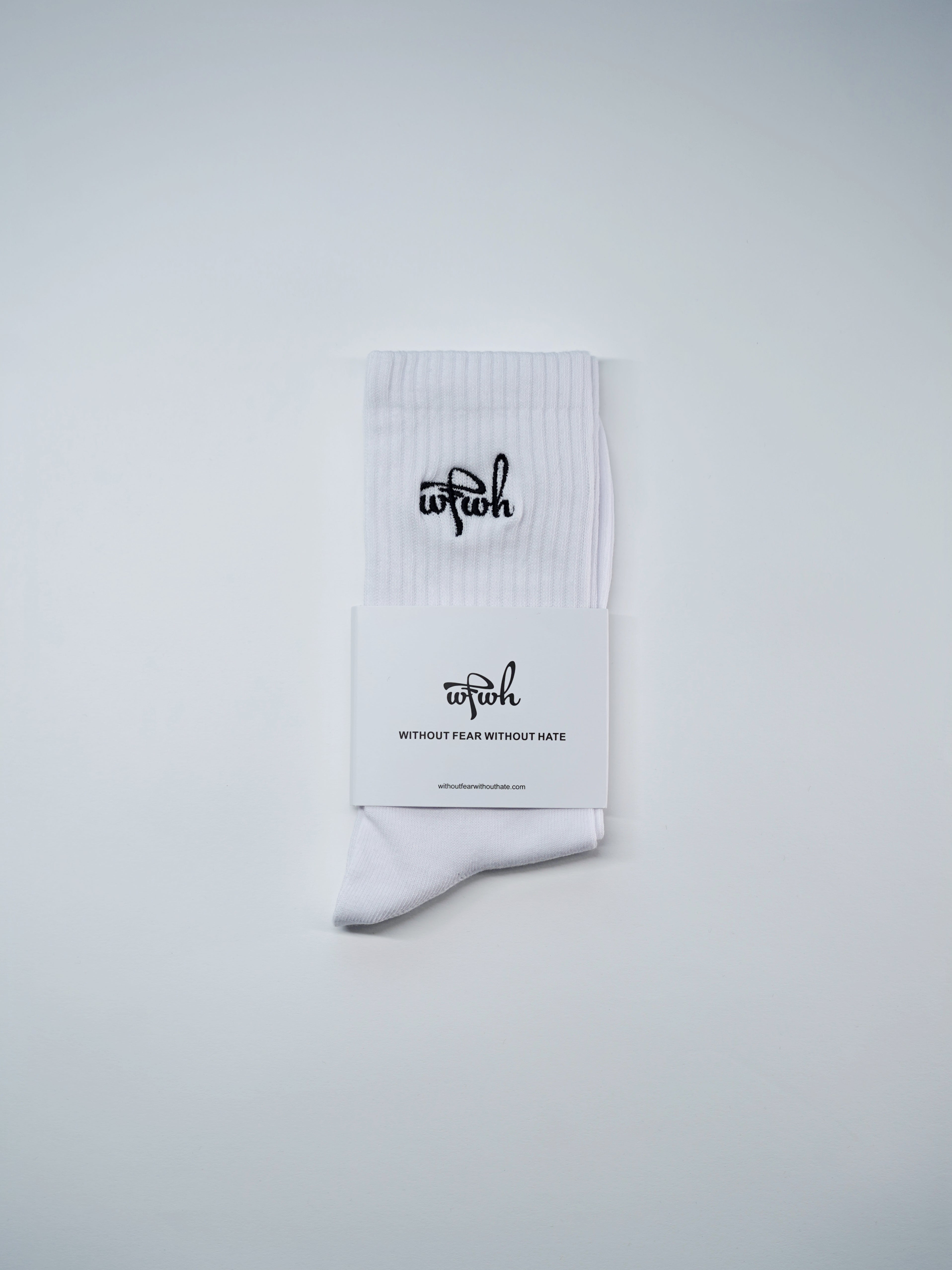 White Classic Logo Socks