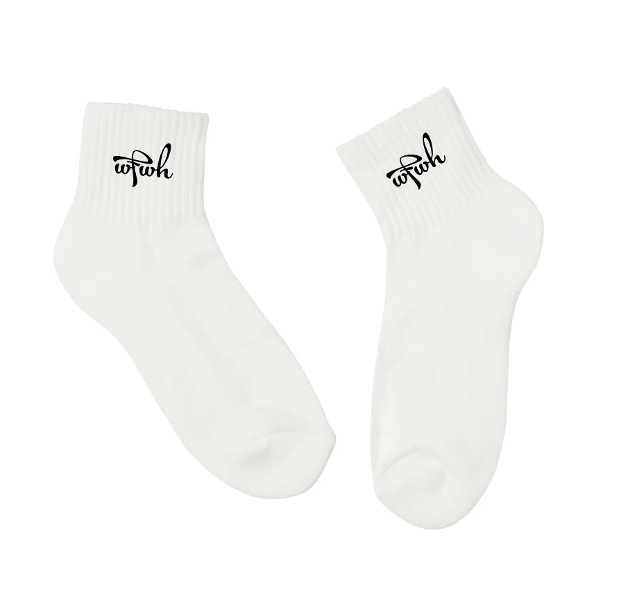White Classic Logo Socks